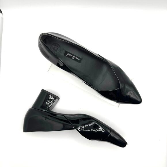 Paul Green black patent leather Rendi Pointed Toe Slip On Pumps 5.5 ( US 8) - Picture 14 of 16